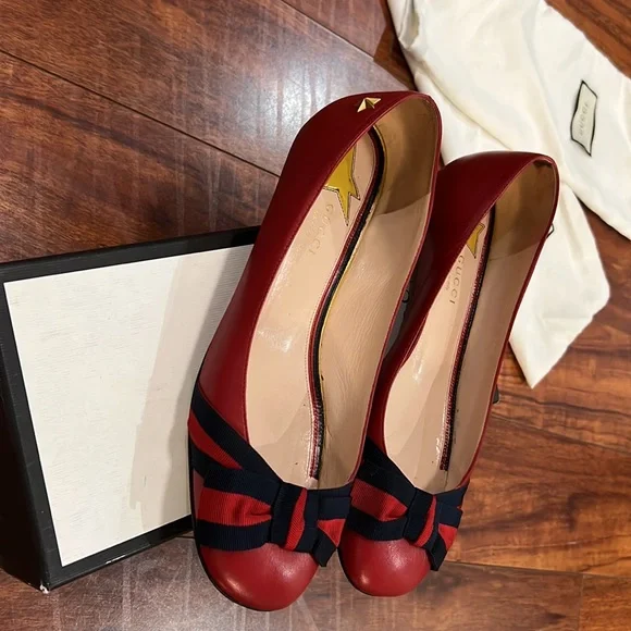 Gucci Aline ribbon toe ballerin 39.5